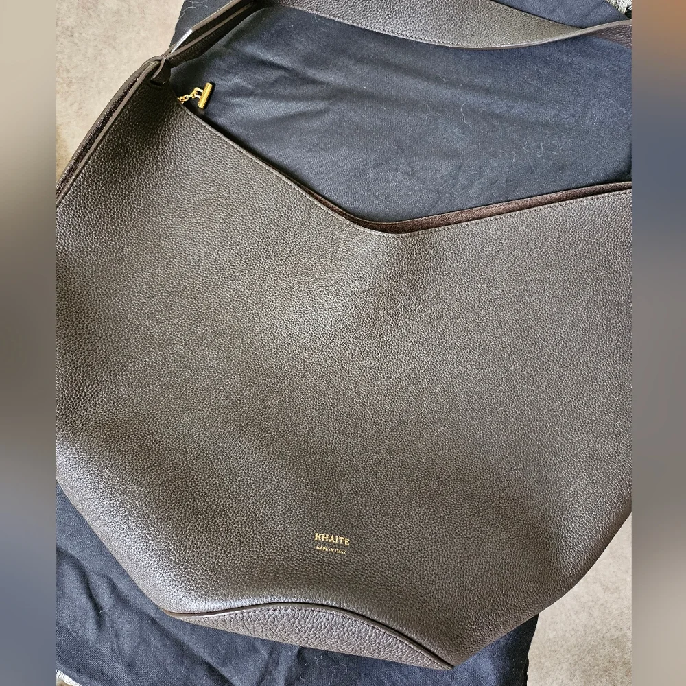 Khaite Small Lotus Bag Dark Brown Pebbled Leather Excellent Condition MSRP $2480 - Picture 5 of 16